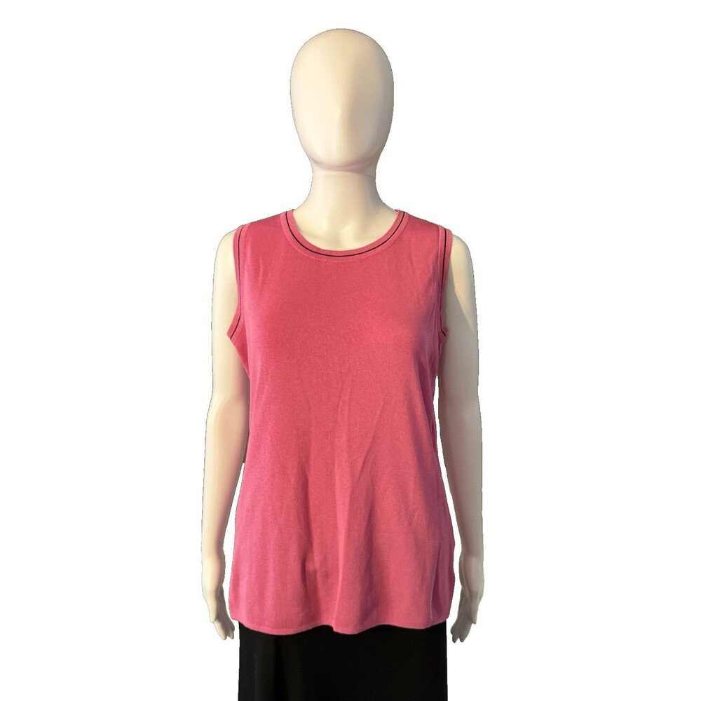 Exclusively Misook Sleeveless Pink Tank Top Shell Coquette Layering Fall SZ M